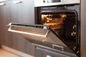 Open oven kitchen interior