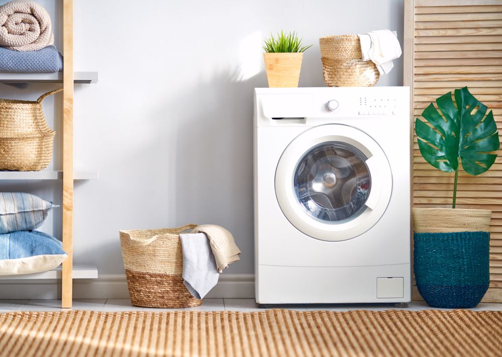 washing machine in a modern laundry room