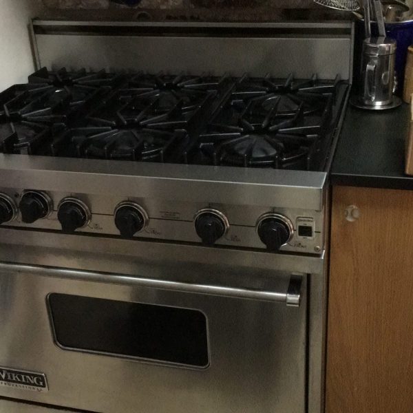 A stovetop range and oven.